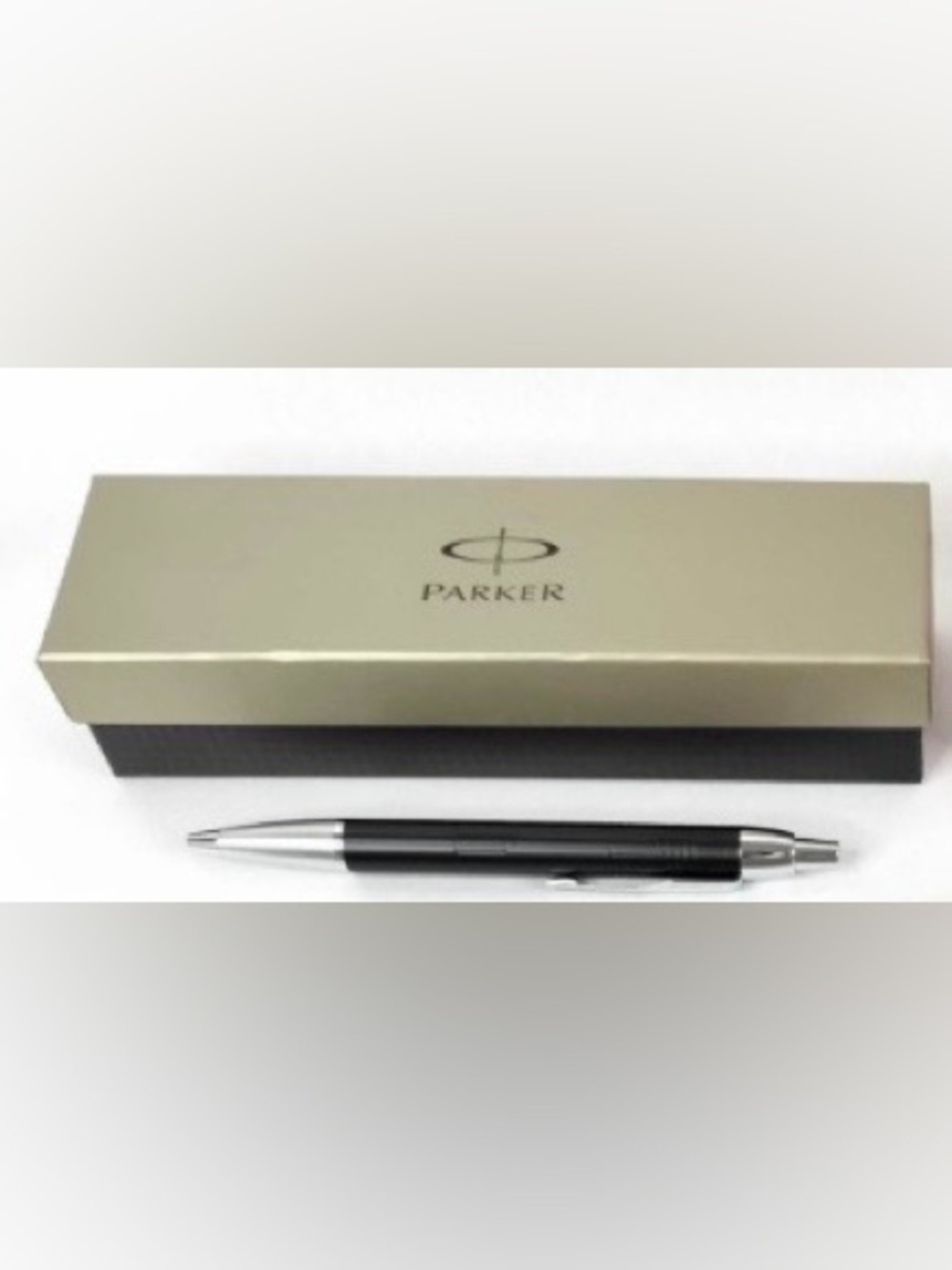 Parker Black and Silver Ballpoint Pen with Branded Gift Box and extra refill